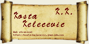 Kosta Kelečević vizit kartica